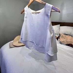 White scoop neck crop top empire style size Medium